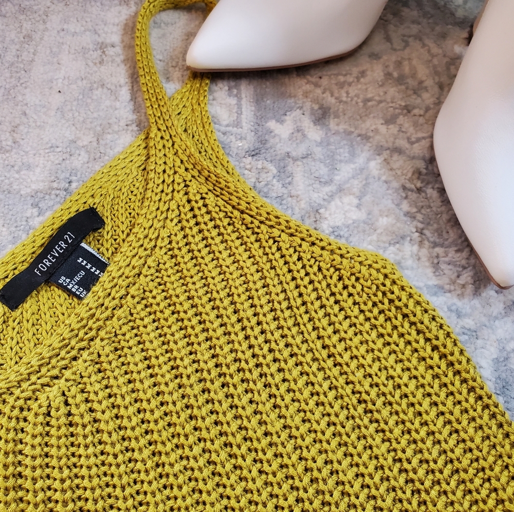 F21 Green Knit Top